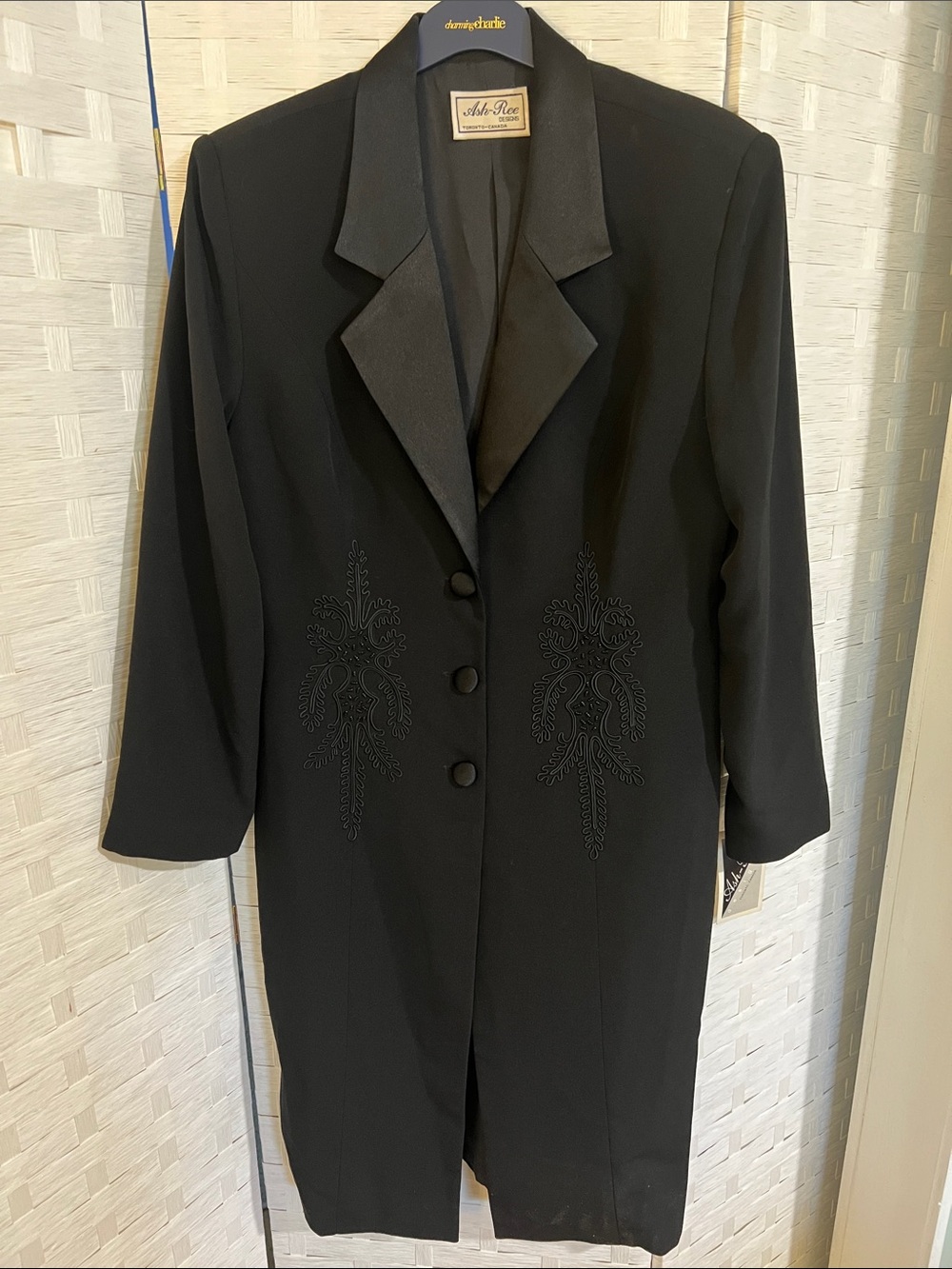 Women's Black Long Tuxedo Coat